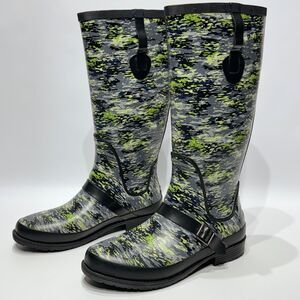 LL Bean Wellie Women’s Waterproof Tall Rubber Rain Boots Camo Camouflage Size 11